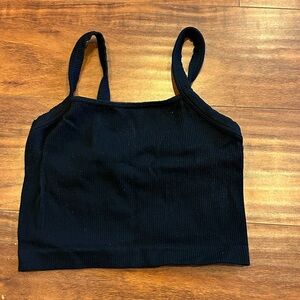 Women’s Colsie Ribbed Black Longline Bralette, Size L.